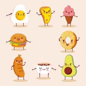 Dibujos comida kawaii