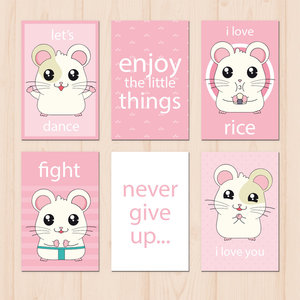 Tarjeta hamster kawaii